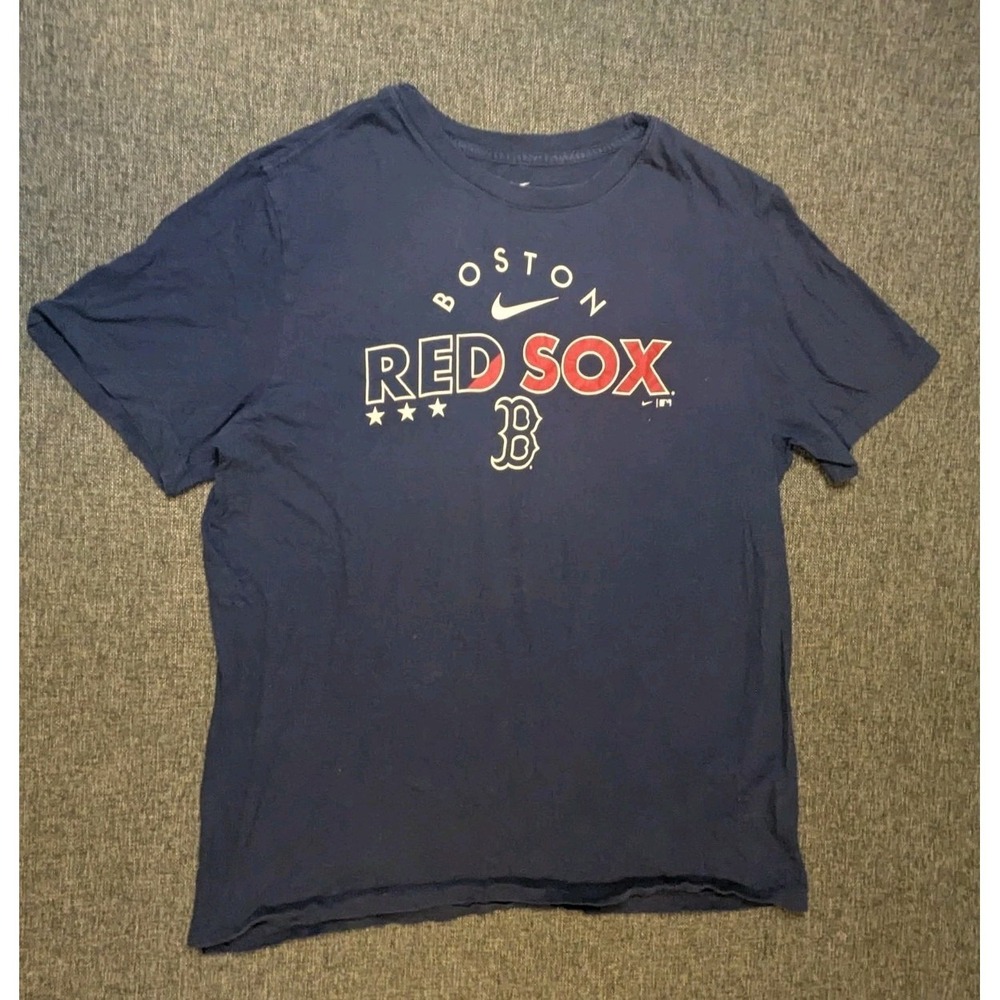 Nike Boston Red Sox Baseball T-Shirt Navy Blue Short Sleeve MLB Sports Tee Large